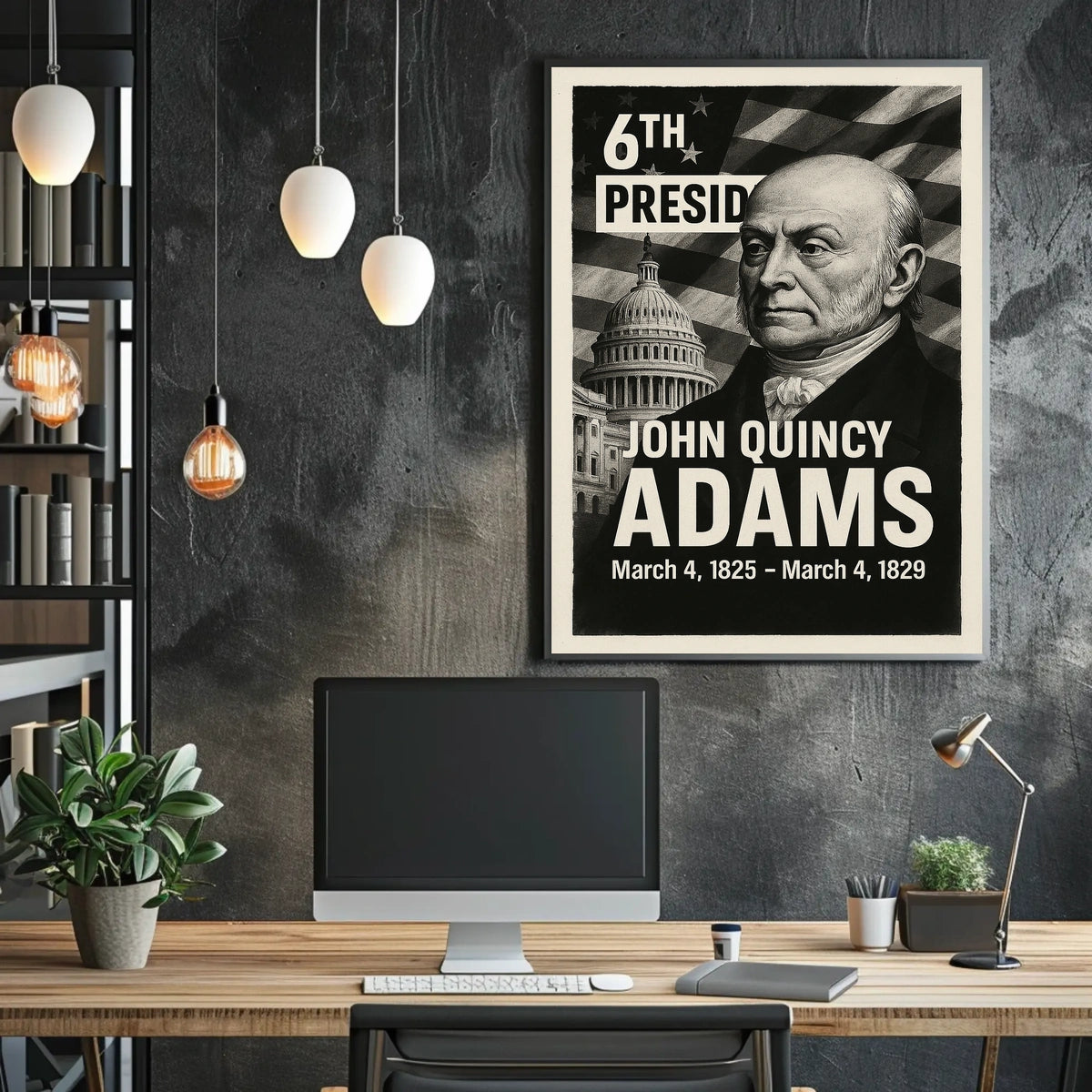 John Quincy Adams 6th President of the United States Digital Montaje Poster