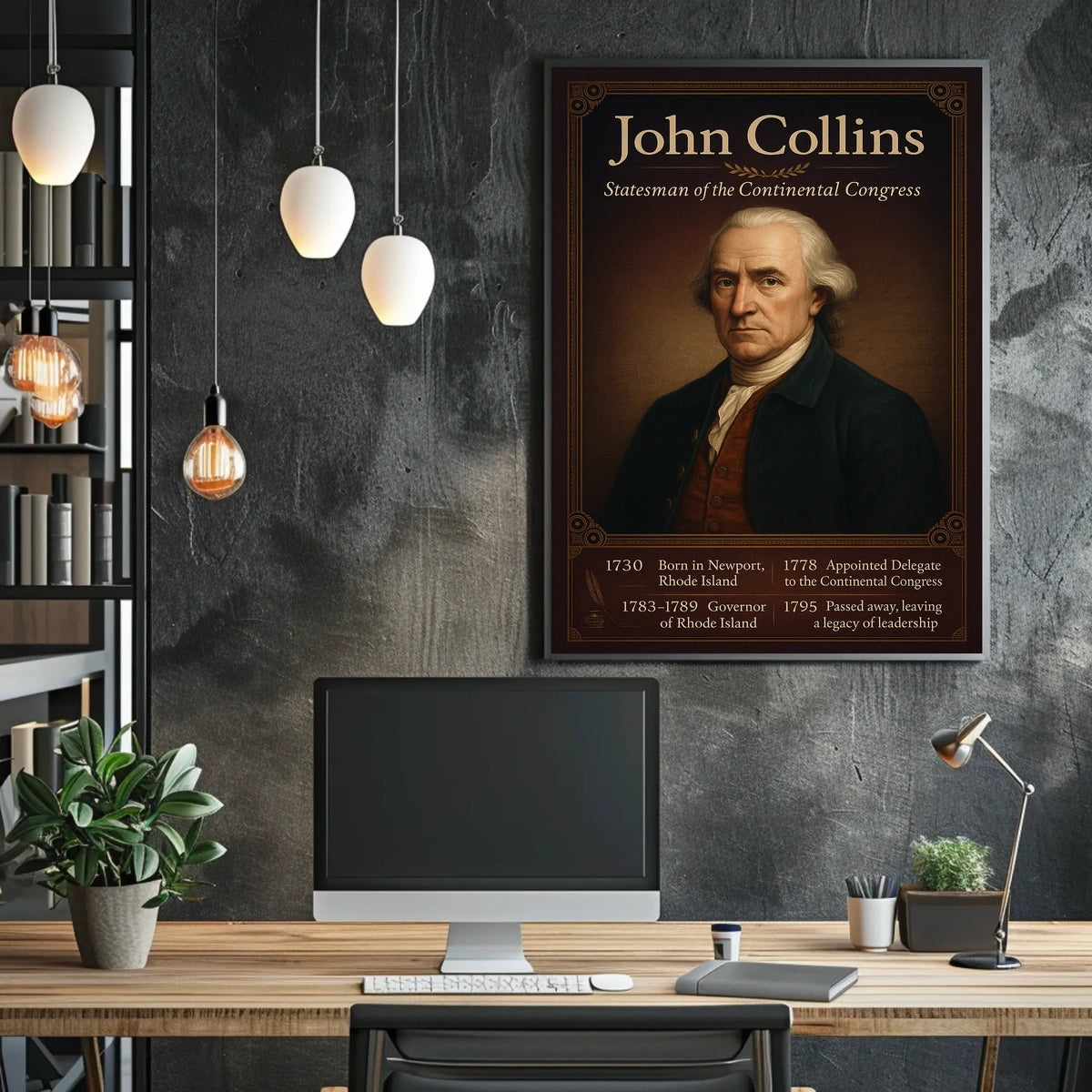 John Collins Statesman of the Continental Congress Poster