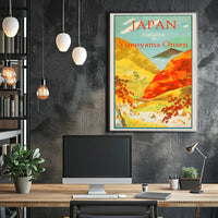 Yunoyama Onsen Travel Poster Celebrates Japanese Autumn Scenery