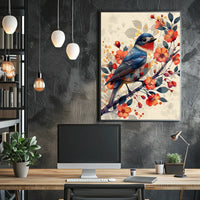 Vibrant Bird And Blossoms Poster