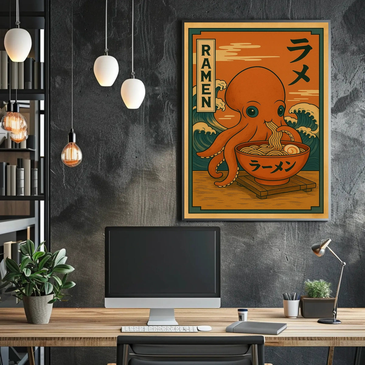 Octopus Ramen Delight Poster