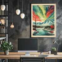 Yellowknife Aurora Travel Poster