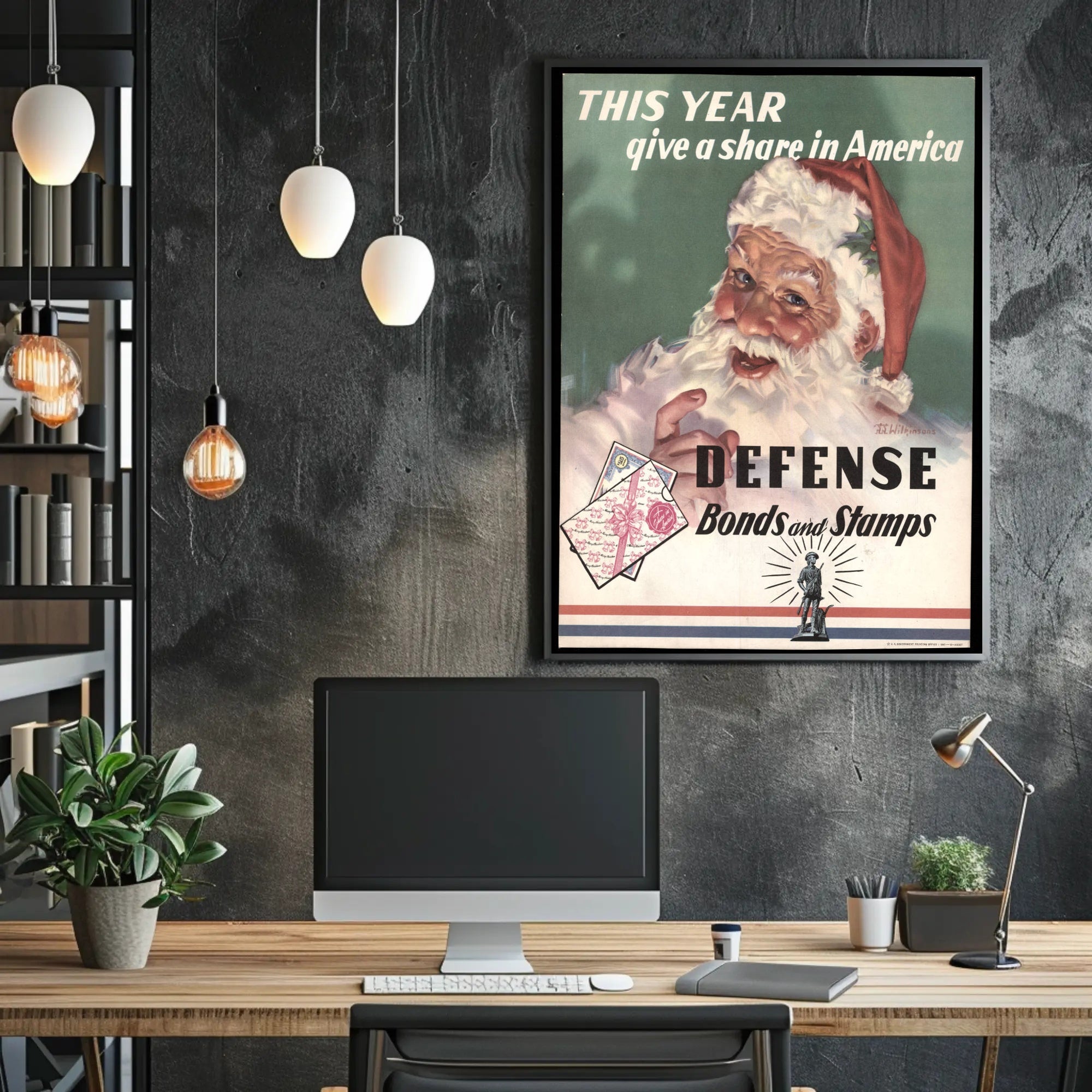 Santa Encourages Investment in America Poster PosterGoat