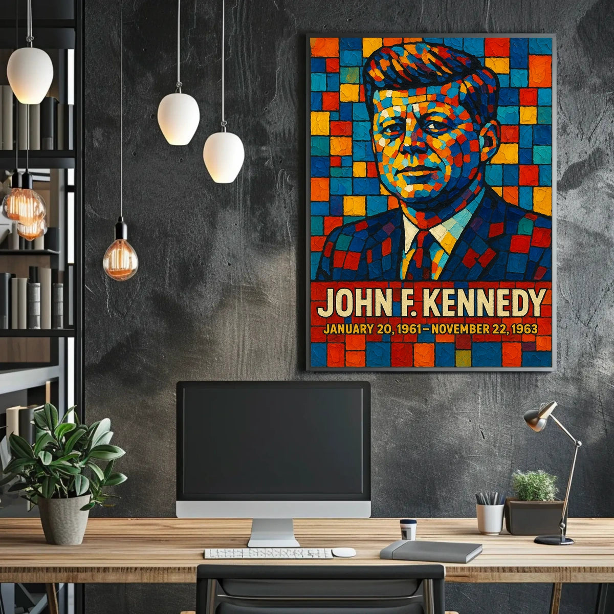 John F. Kennedy A Colorful Tribute Poster