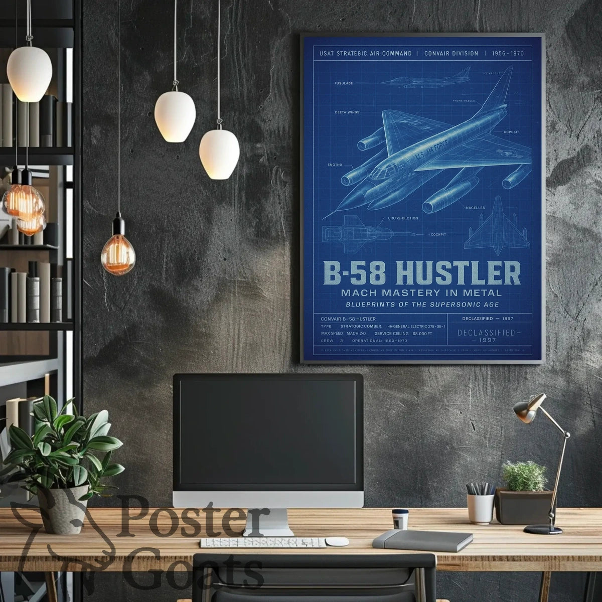 B-58 Hustler Supersonic Bomber Military Aviation Poster