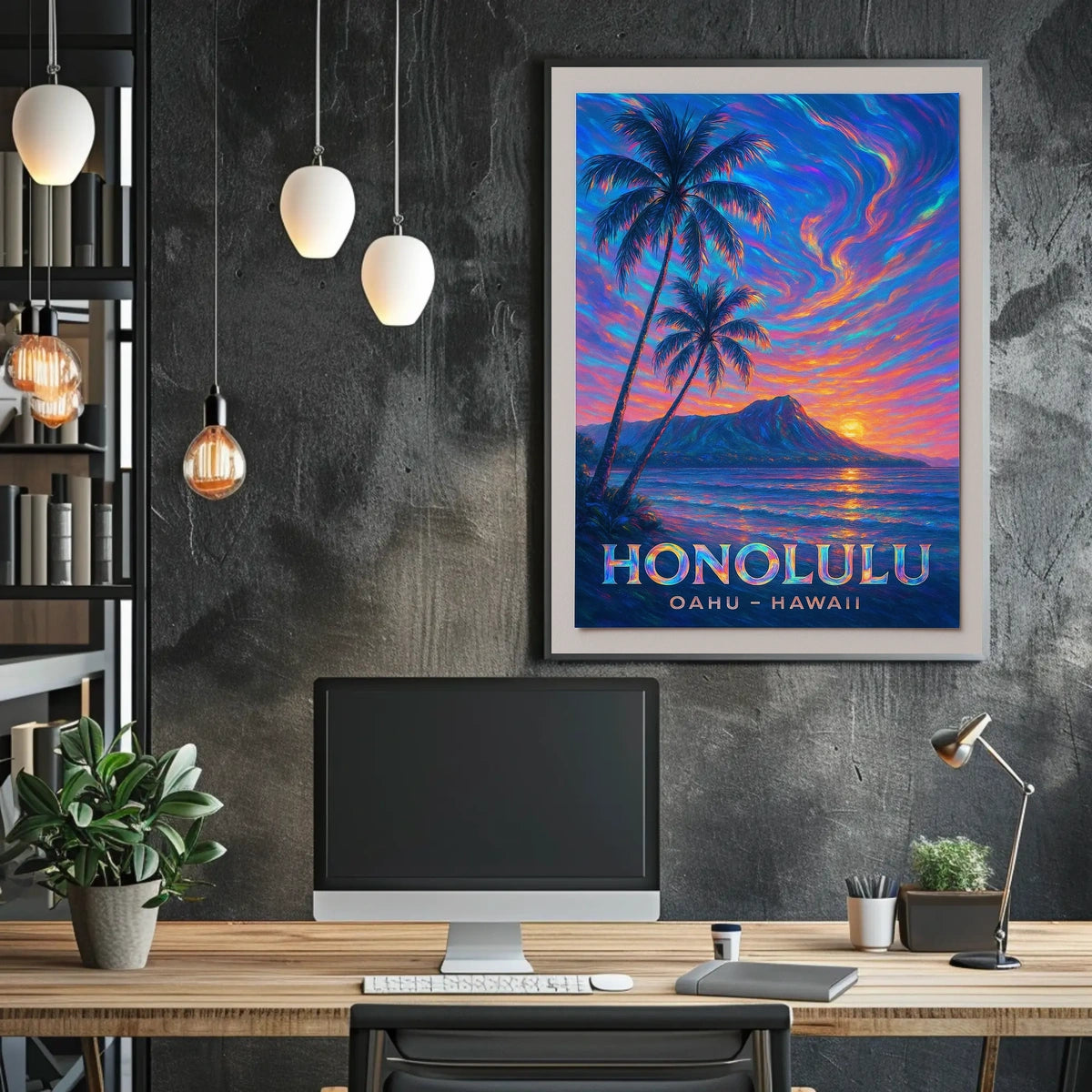 Honolulu Sunset Oahu, Hawaii Poster