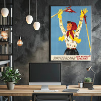 Vintage Swiss Ski Adventure Travel Poster PosterGoat