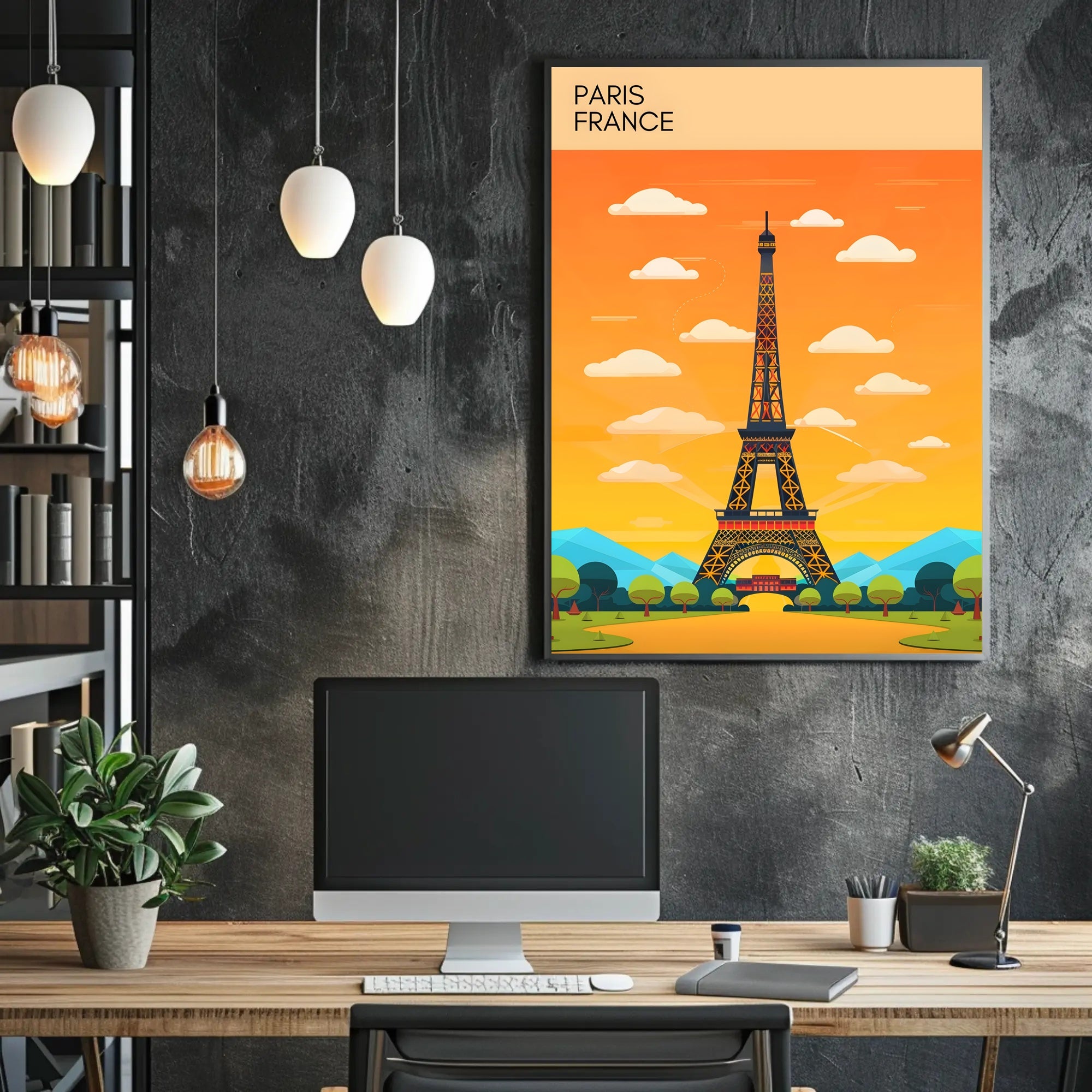 Paris at Sunset Poster