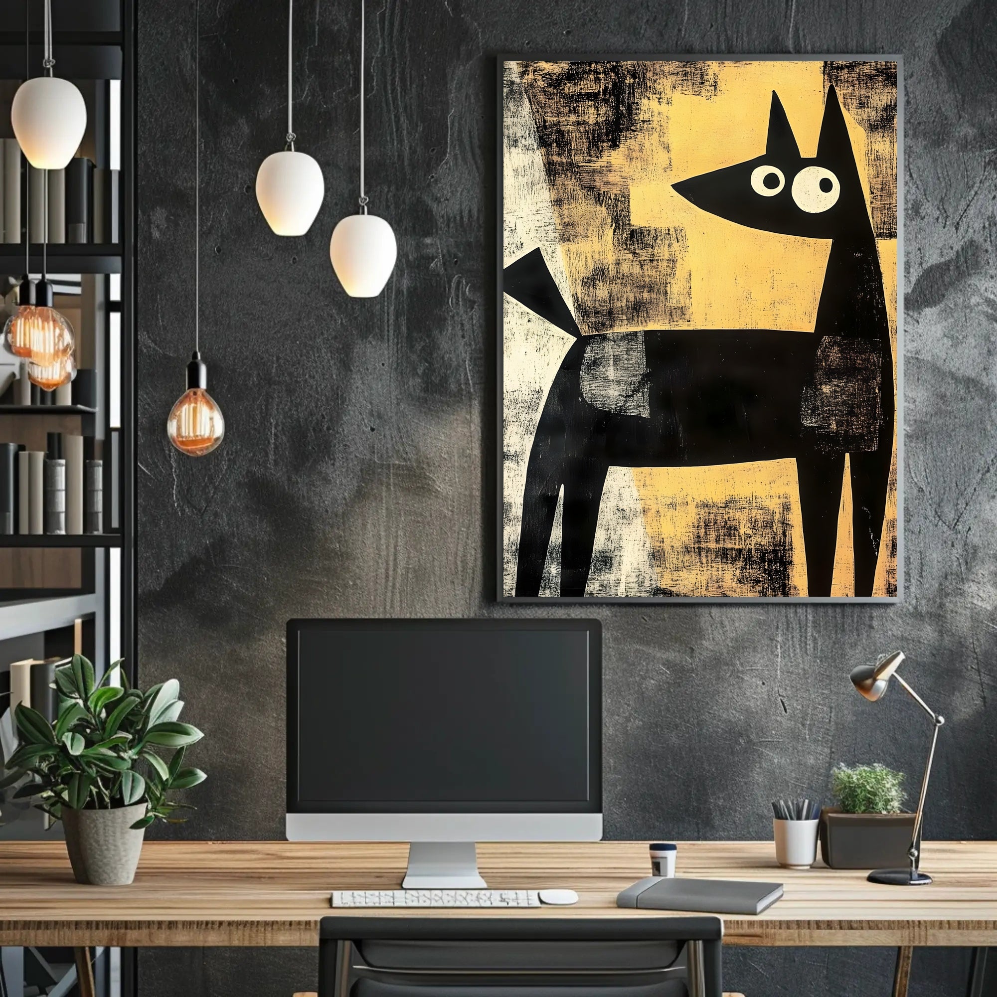 Abstract Canine Poster Modern Minimalist Dog Wall Art