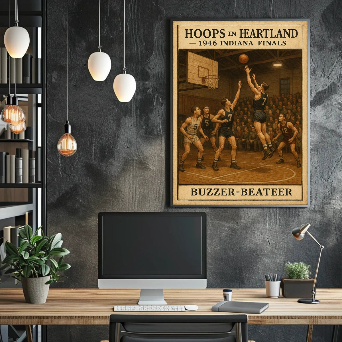 Hoops in Heartland 1946 Indiana Finals Poster