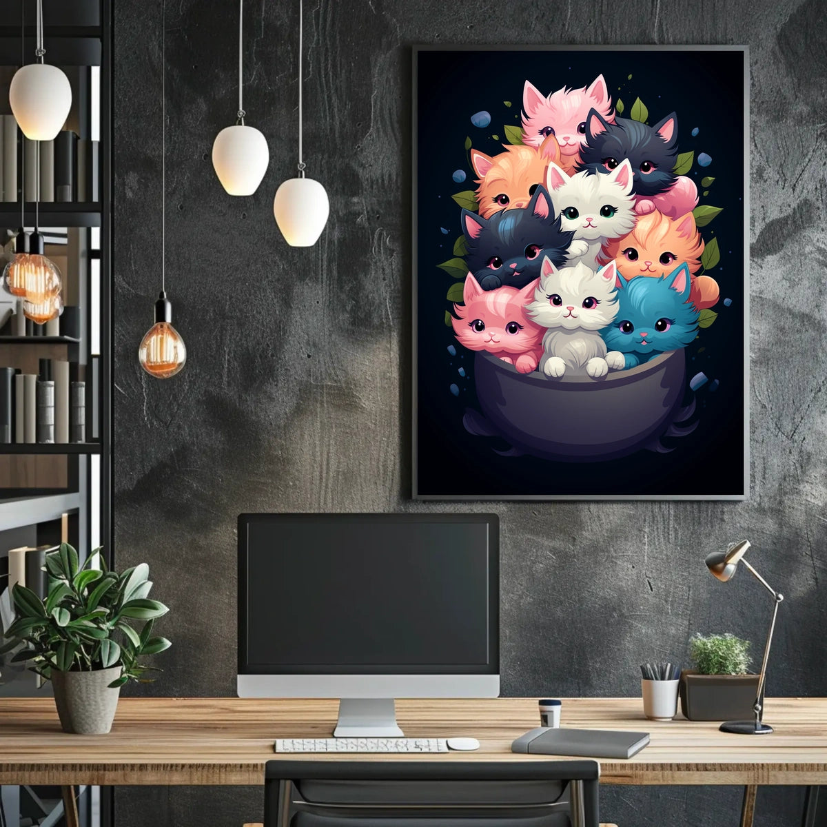Cuddle Of Kittens Poster