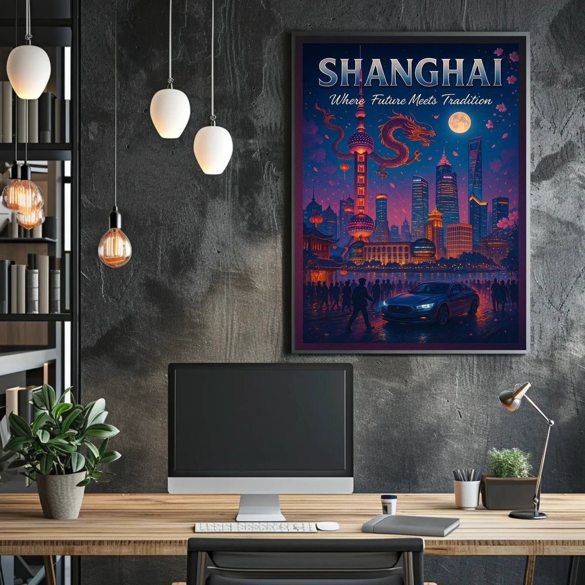 Shanghai Where Future Meets Tradition Poster