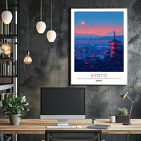 Kyoto Cityscape at Dusk: Cultural or Heritage Poster