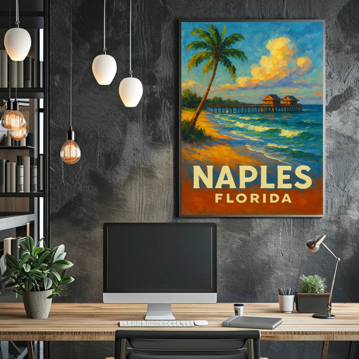 Naples Florida Poster Coastal Wall Art 18x24 Print Gallery
