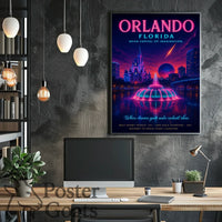 Orlando Neon Fantasy Travel Poster