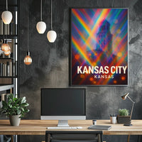 Kansas City Abstract Surrealism Urban Dreamscape Poster