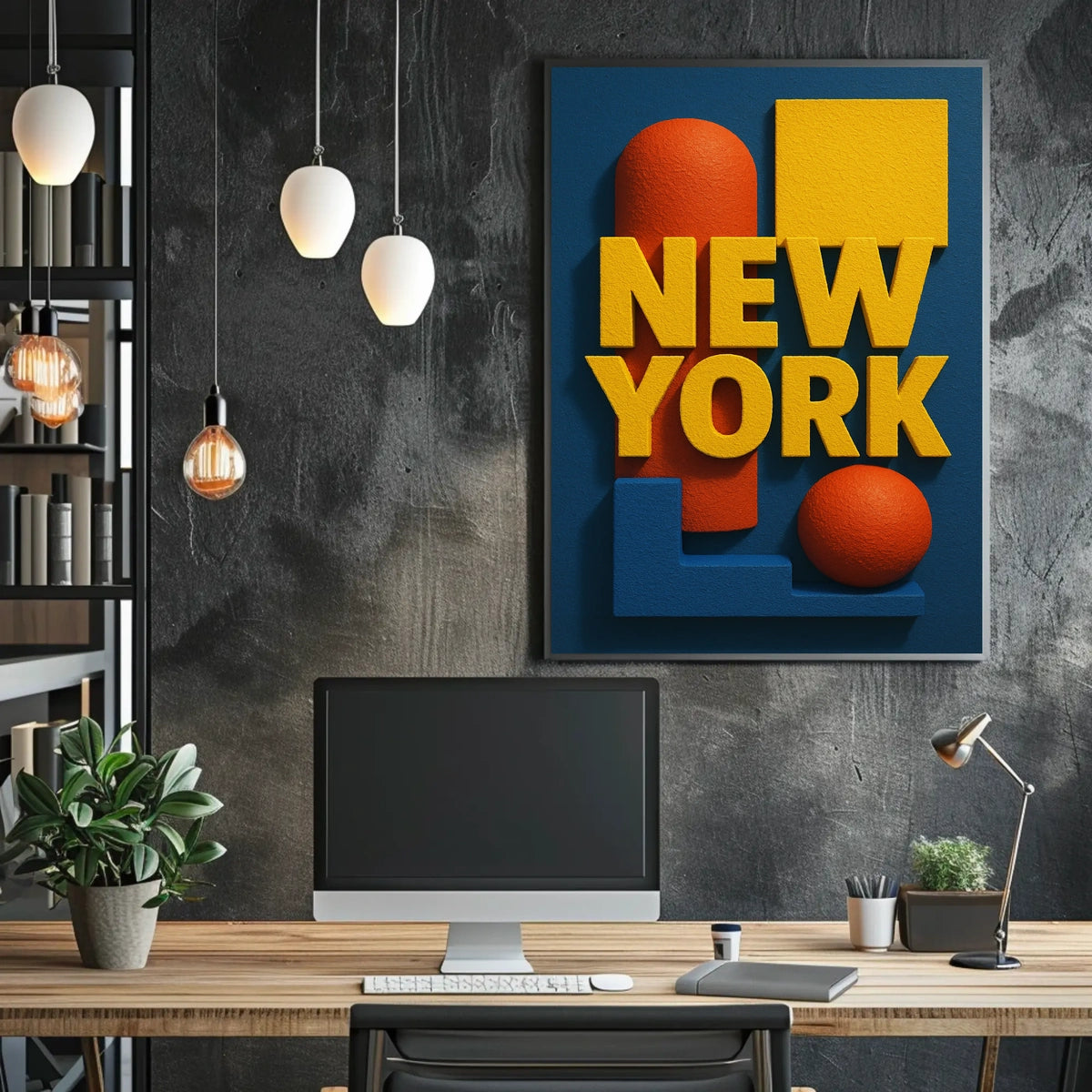 New York Abstract Design Poster Cityscape Wall Art Decor