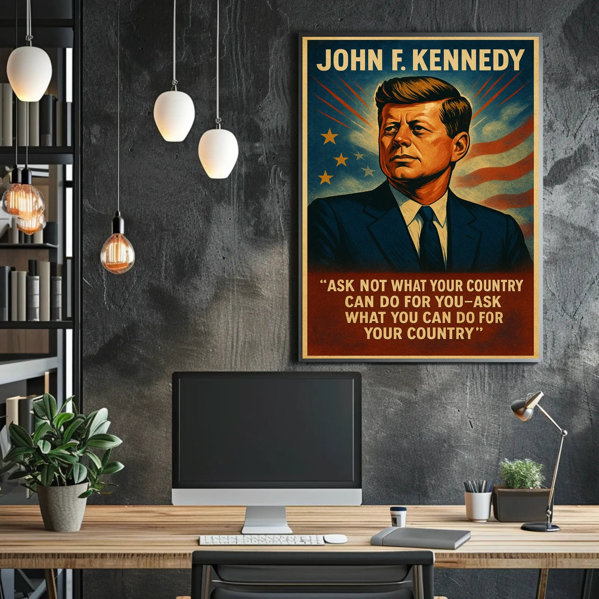 American History Icon Patriotic Vintage Poster Print