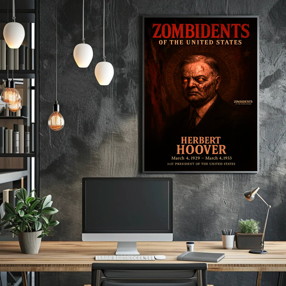 Herbert Hoover 31st President of the United States Zombidents Poster Series