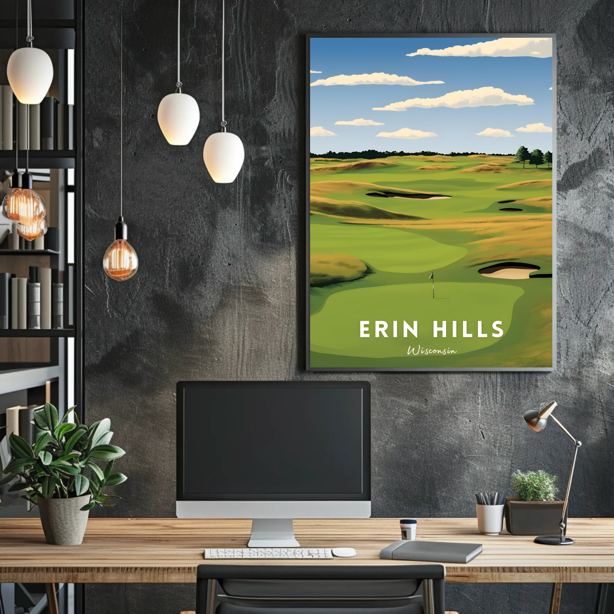 Erin Hills Golf Course Landscape Sports Poster