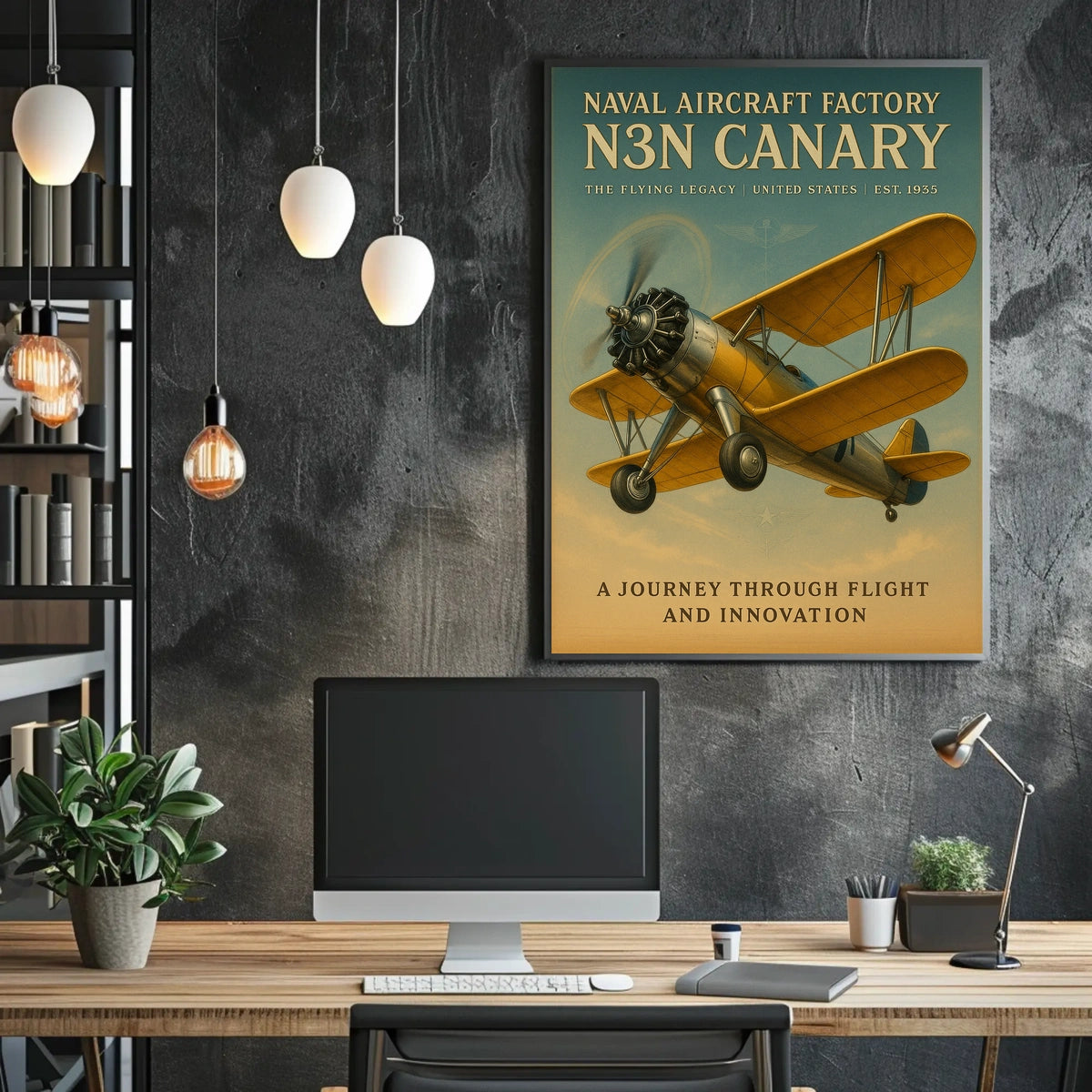 Naval Aircraft Factory N3N Canary Poster