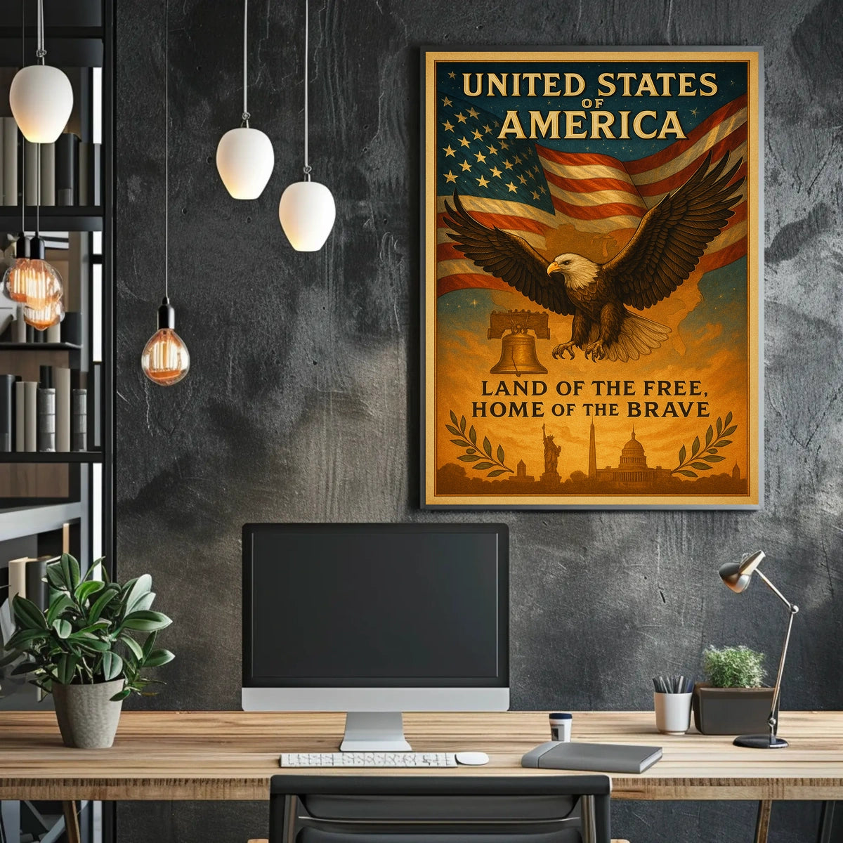 United States of America Land of the Free Poster
