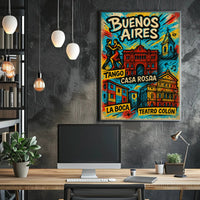Buenos Aires Highlights Vintage Poster Print PosterGoat