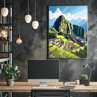 Machu Picchu Adventure: Vibrant Modern Art Poster
