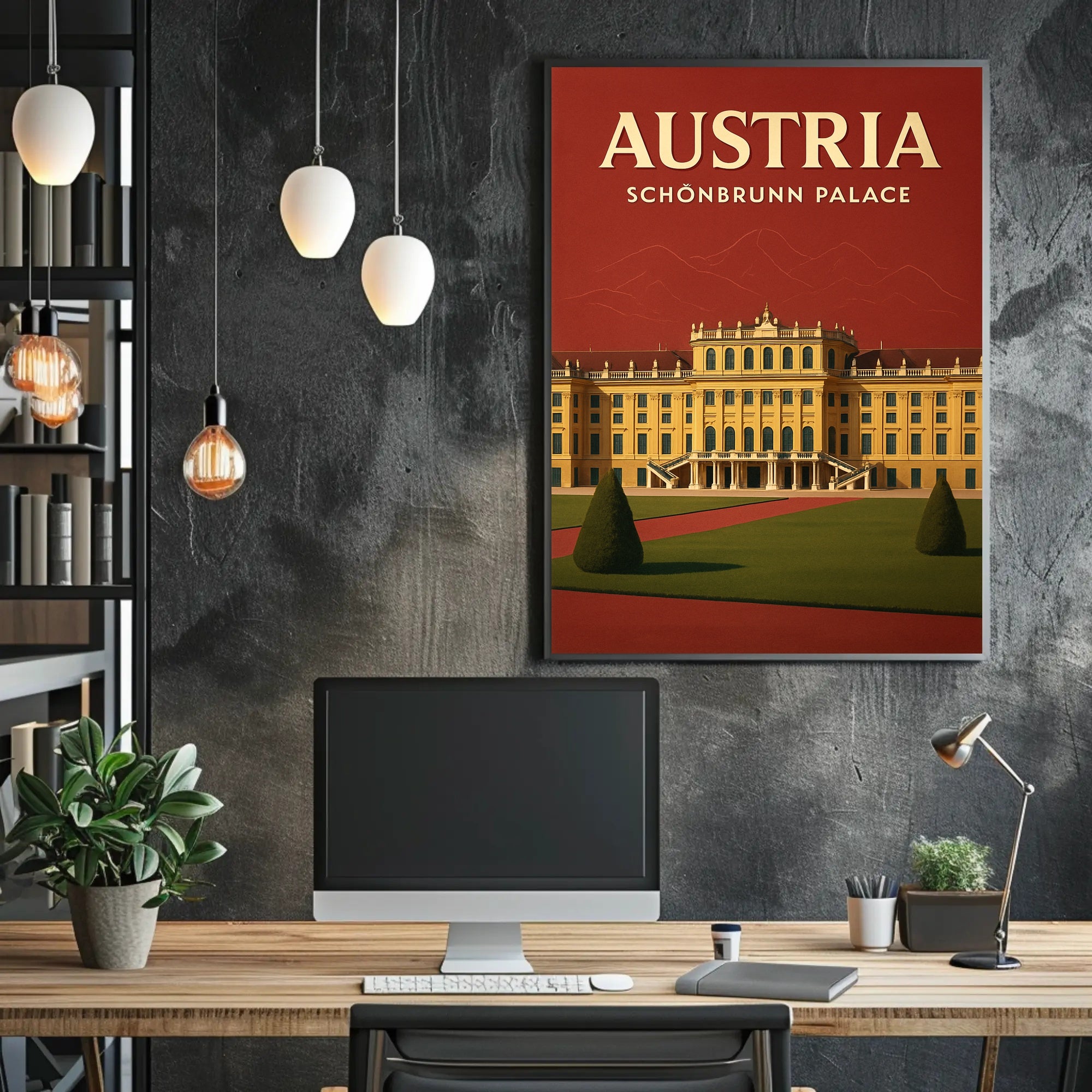 Schönbrunn Palace Vintage Travel Art Poster