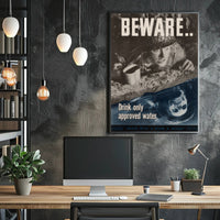 Beware Drink Only Approved Water WWII Poster PosterGoat