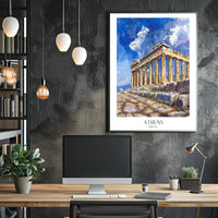 Parthenon Watercolor Poster: Vibrant Greek Travel Art PosterGoat