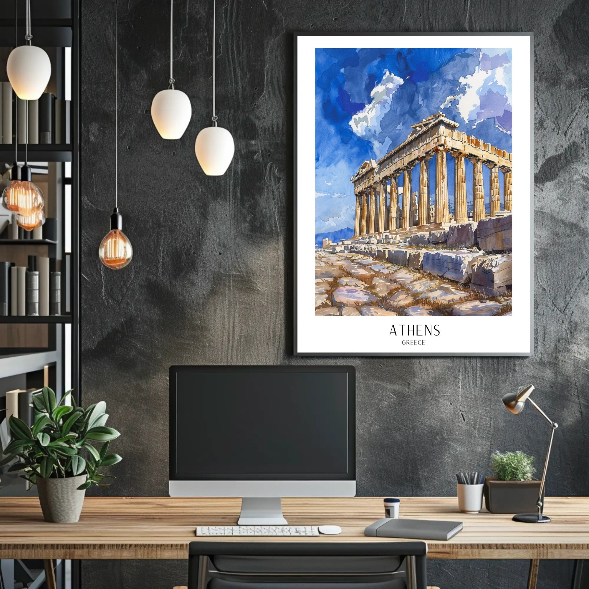 Parthenon Watercolor Poster: Vibrant Greek Travel Art PosterGoat