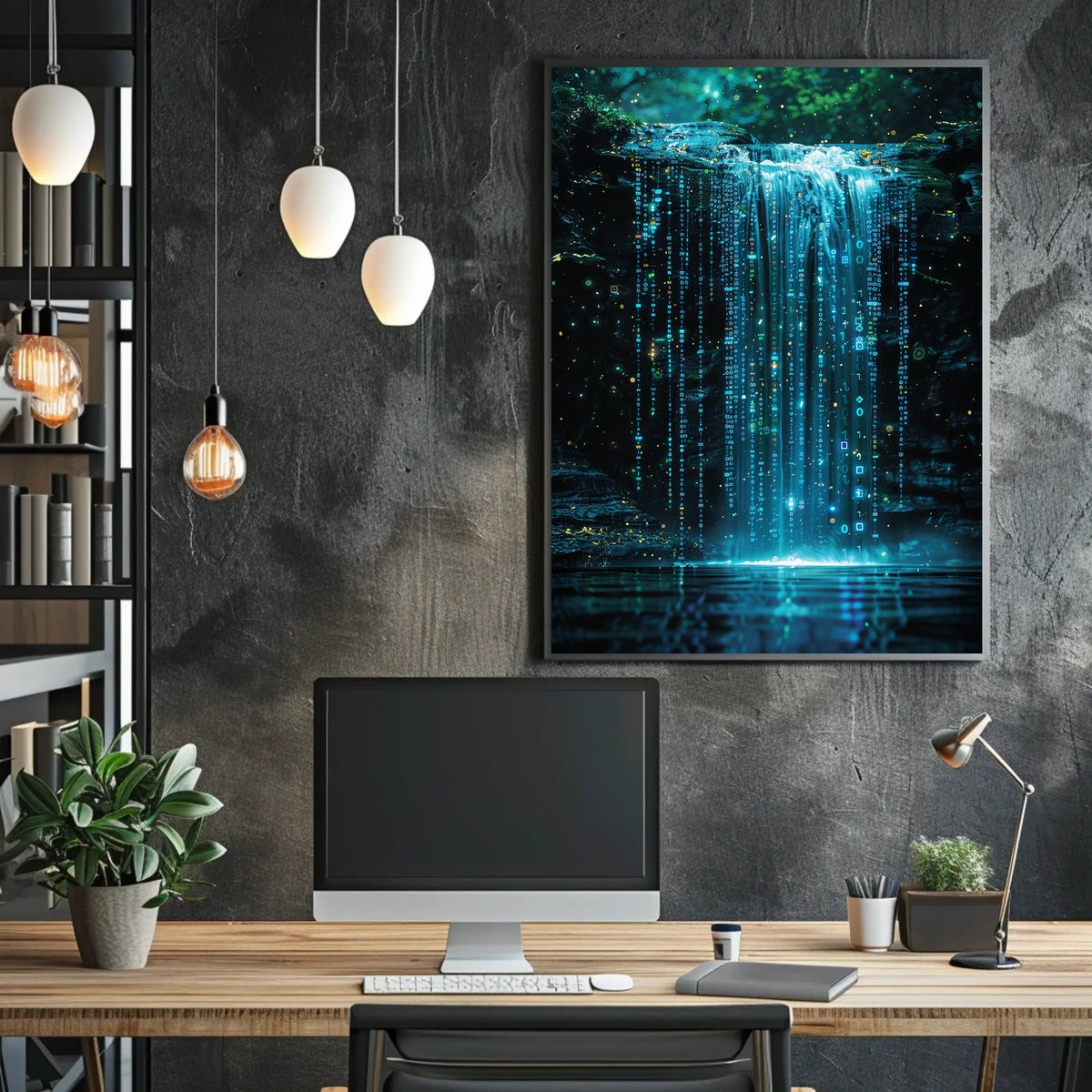 Digital Waterfall Poster