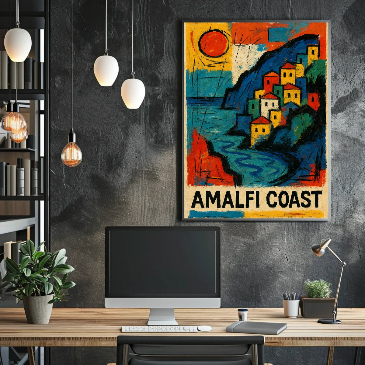 Amalfi Coast Vibrant Seaside Art Poster For Home Decor