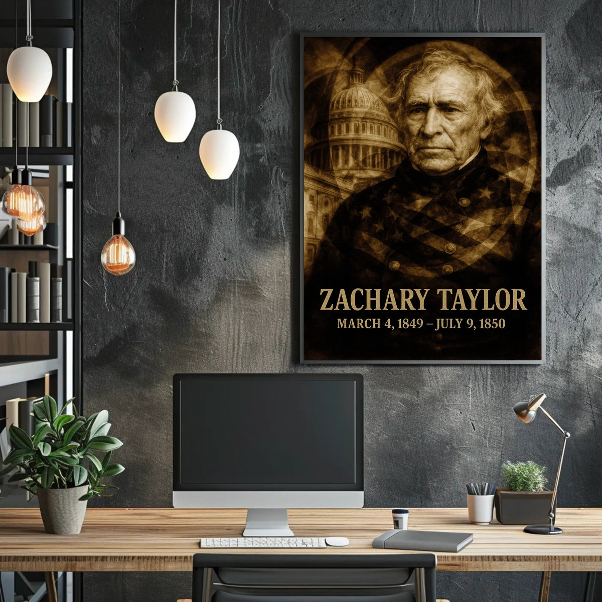 Zachary Taylor 12th President of the United States Double Exposure Poster