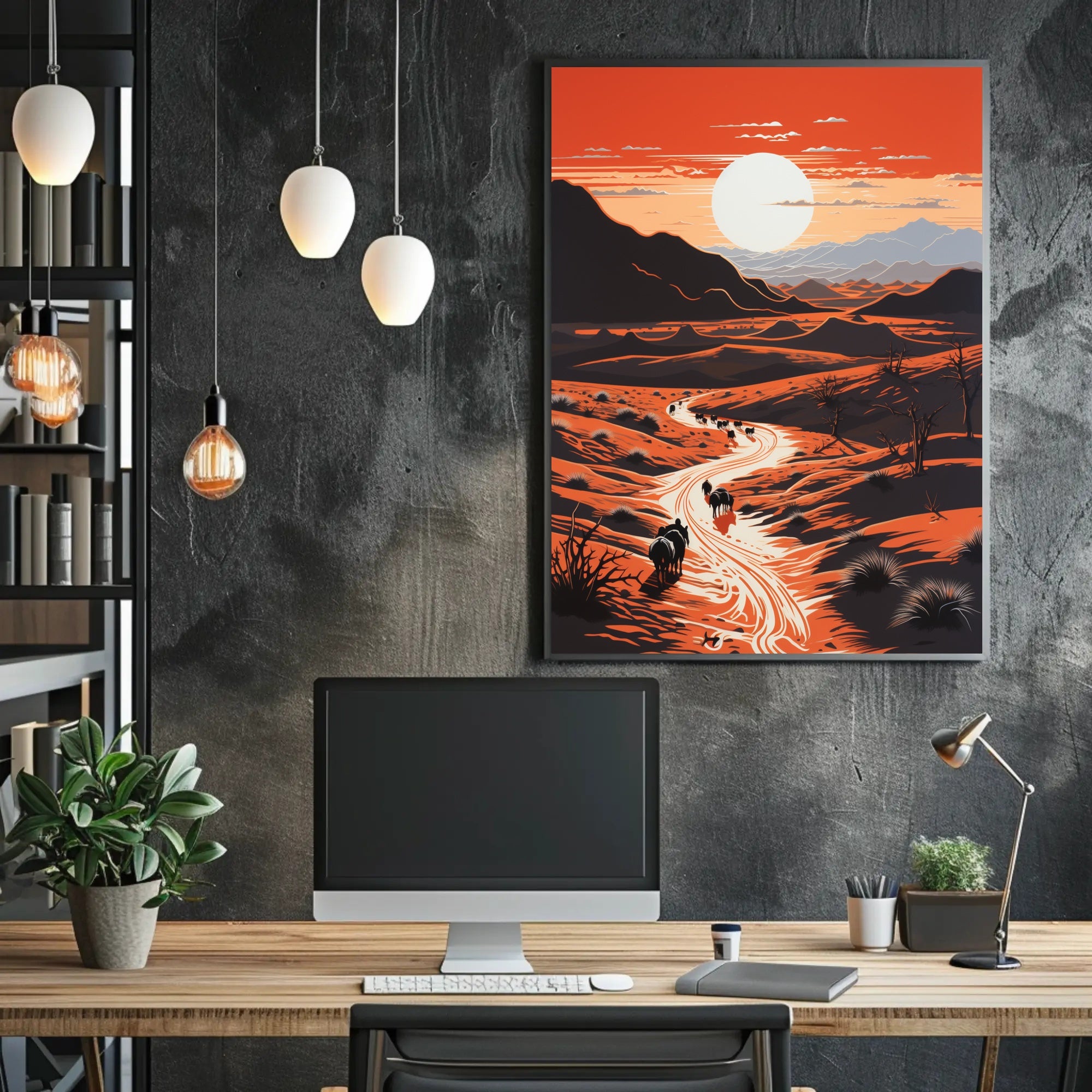 Expansive Desert Landscape Art Print - National Park Poster