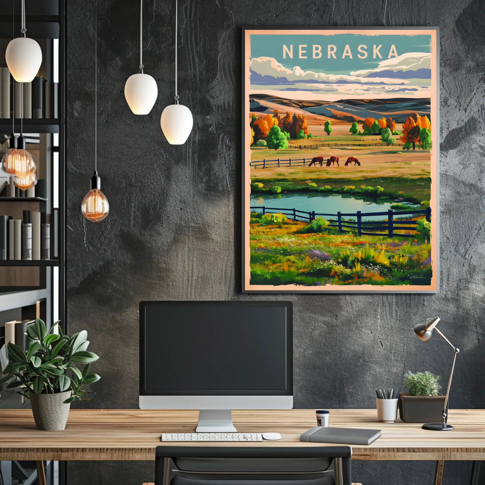 Scenic Nebraska Landscape Poster