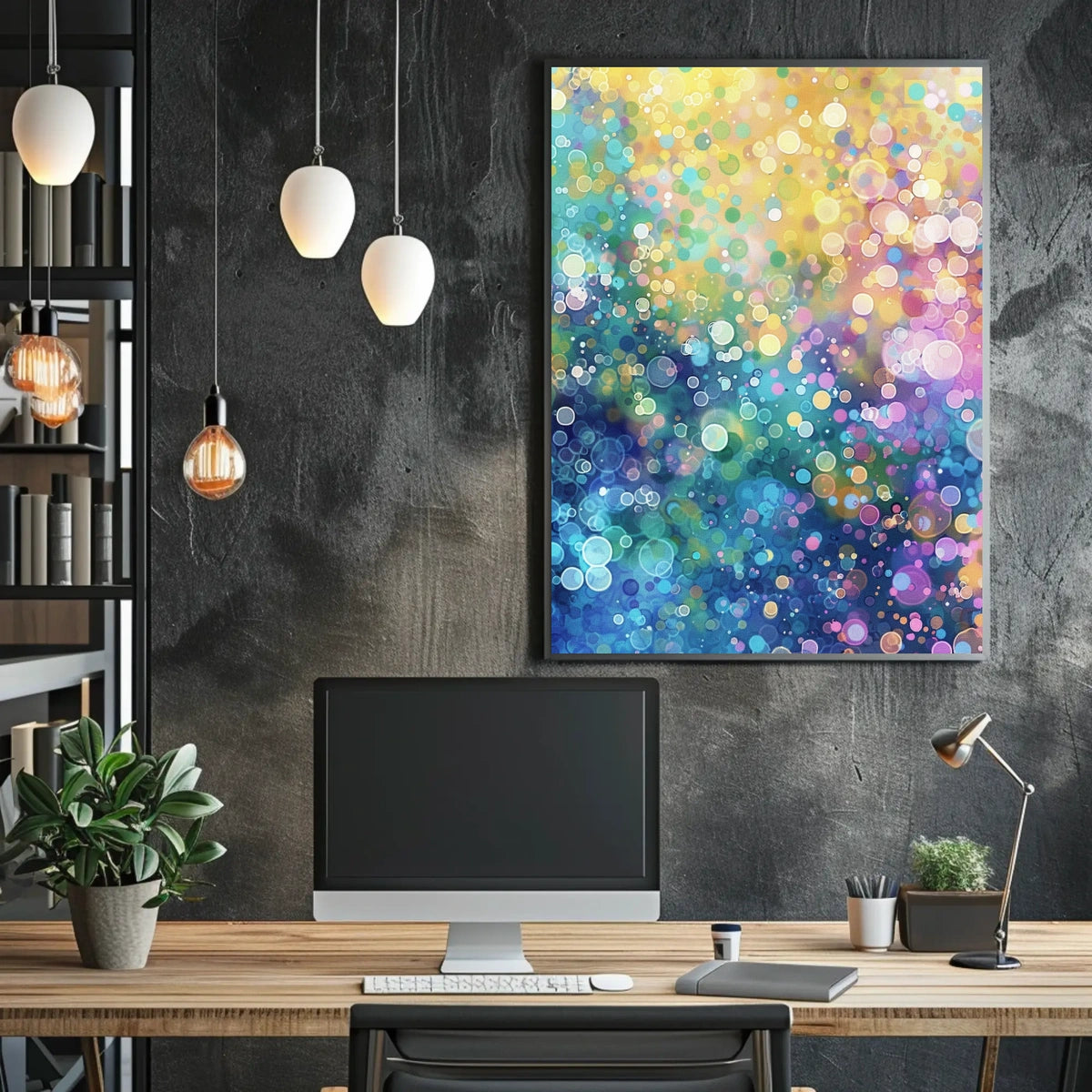 Colorful Bubble Abstraction Abstract Poster