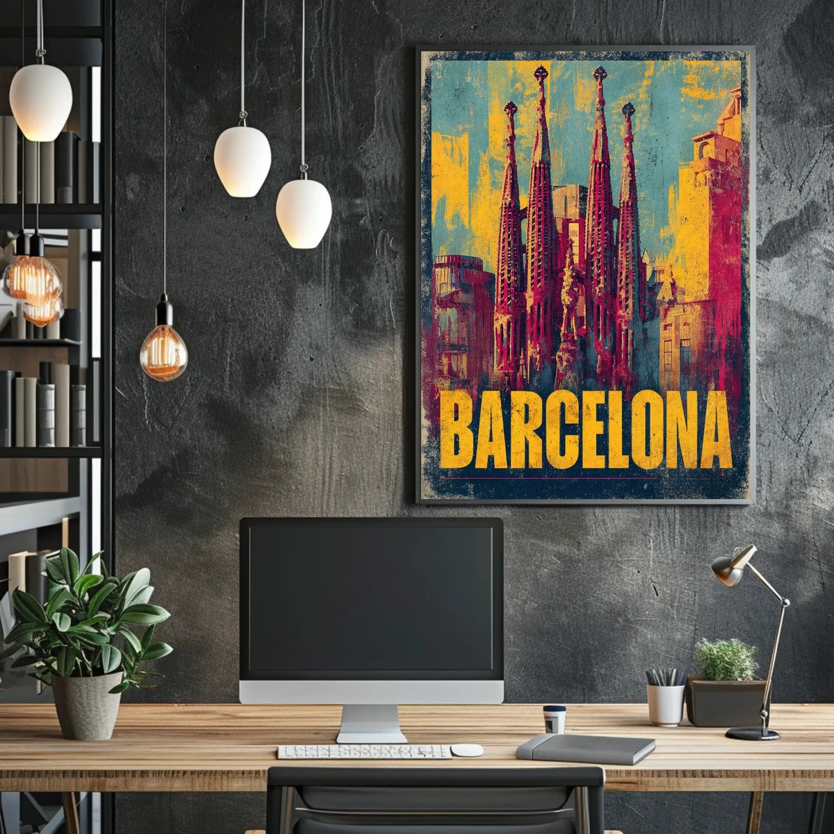 Barcelona Architectural Art Poster