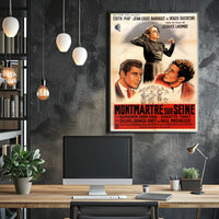 Montmartre sur Seine: Vintage French Film Artistic Poster
