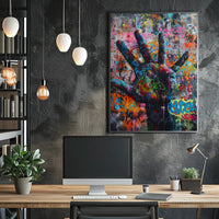 Urban Graffiti Handset Vibrant Artistic Pop Culture Poster