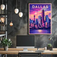 Dallas Skyline at Sunset Poster