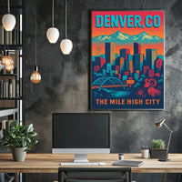 Denver, CO The Mile High City Poster