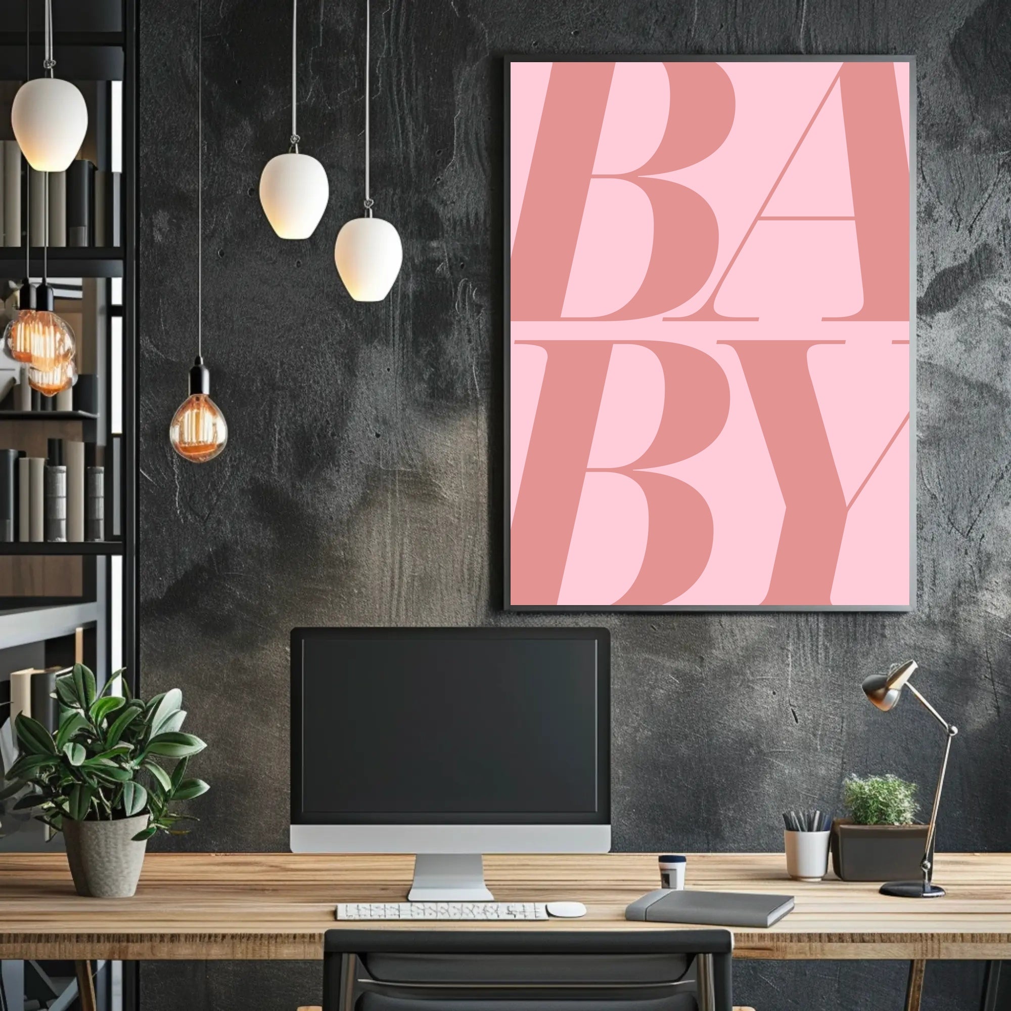 BABY Typography Nursery Decor in Minimalist Poster Style PosterGoat