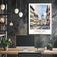 Scenic Frankfurt Street Poster PosterGoat