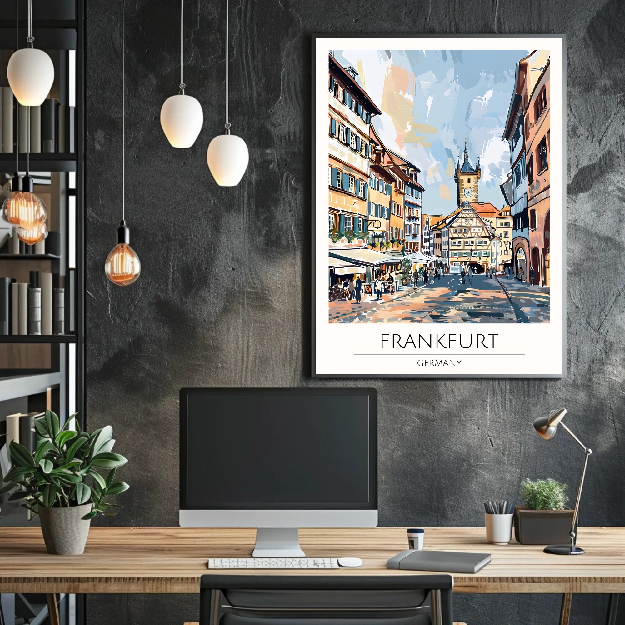 Scenic Frankfurt Street Poster PosterGoat