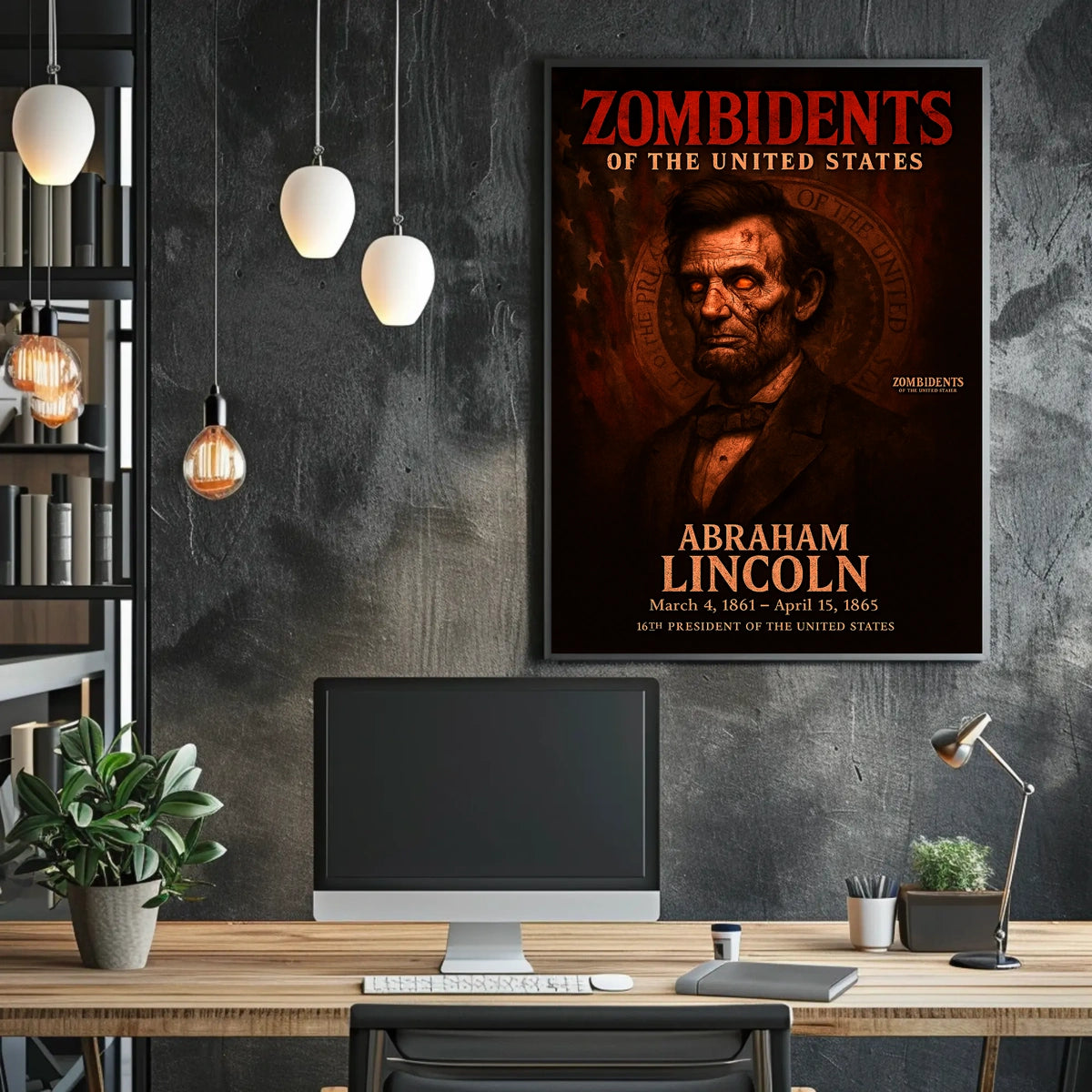 Abraham Lincoln 16th President of the United States Zombidents Poster Series