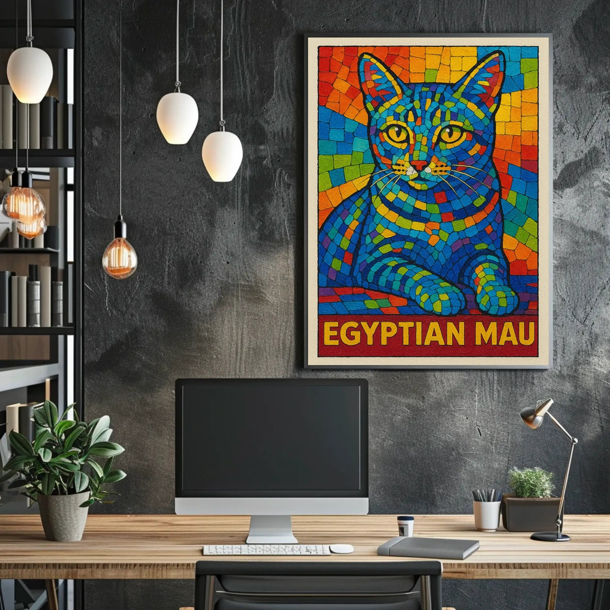 Egyptian Mau Mosaic Art Poster