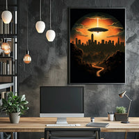 Alien Encounter at Sunset Poster