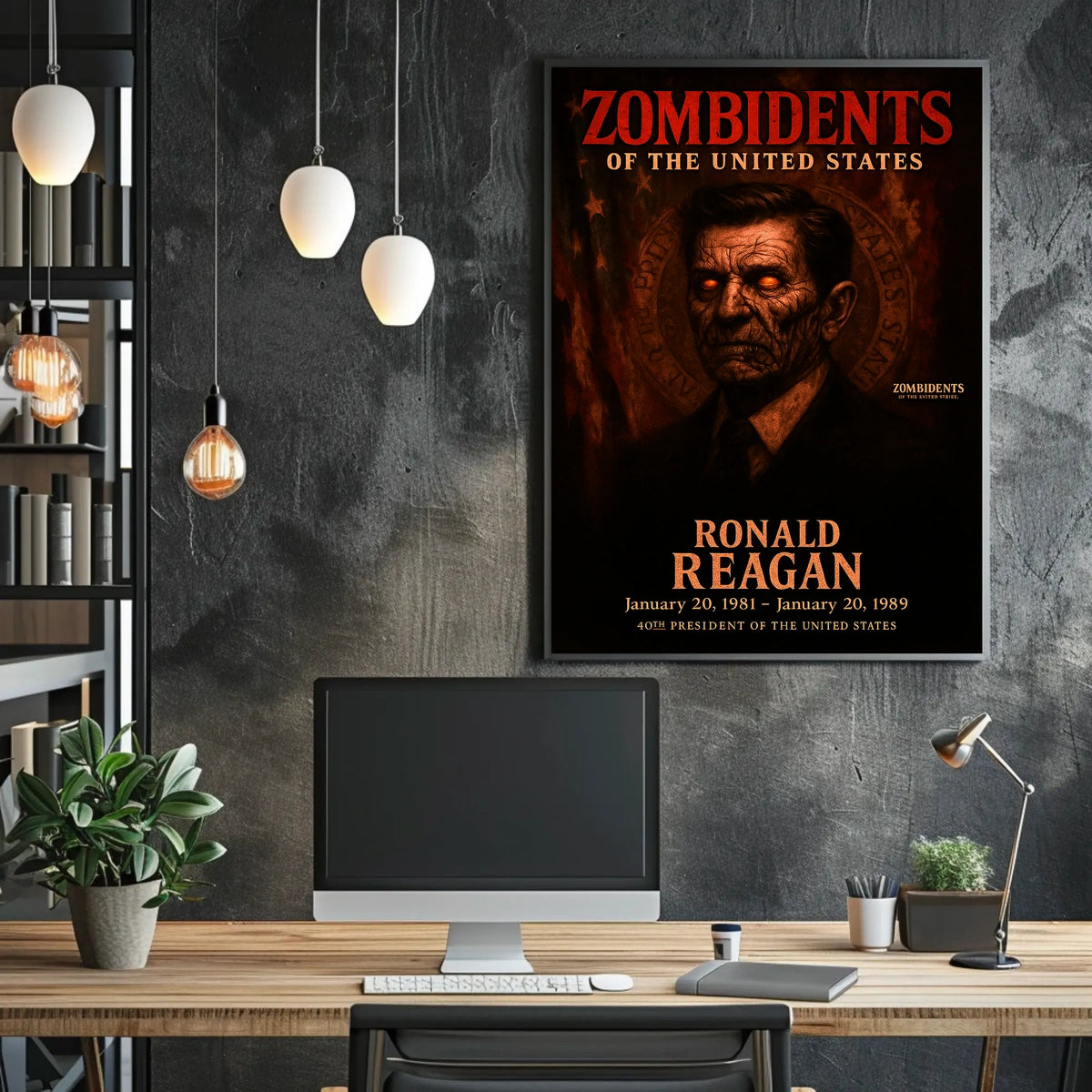 Ronald Reagan 40th President of the United States Zombidents Poster Series